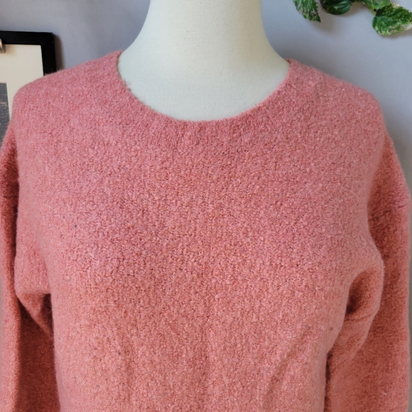 Everlane Teddy Boucle Crew Neck Wool Sweater Pink S - Picture 5 of 16